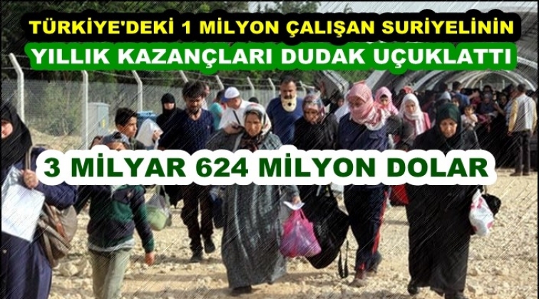 Suriyelilerin yıllık kazancı 3 milyar 624 milyon dolar