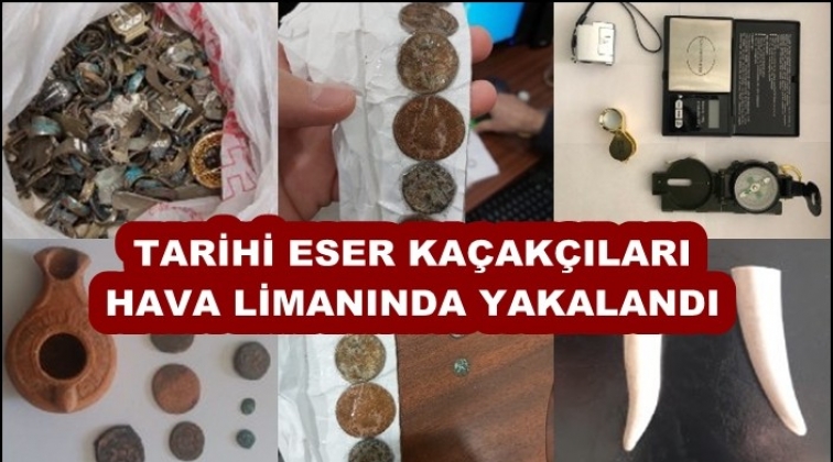 Tarihi eser kaçakçıları havaalanında yakalandı!