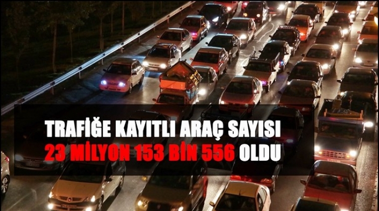 Trafiğe kayıtlı araç sayısı 23 milyona ulaştı