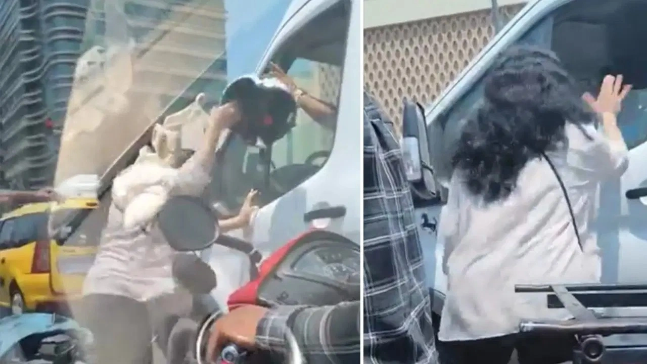 Trafikte sıkıştırdığını iddia etti: Kamyon şoförüne kaskıyla vurmaya çalıştı