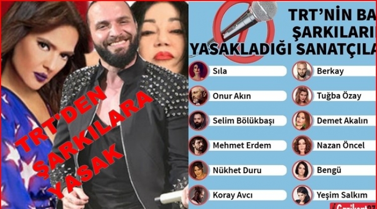 TRT’den şarkılara yasak…