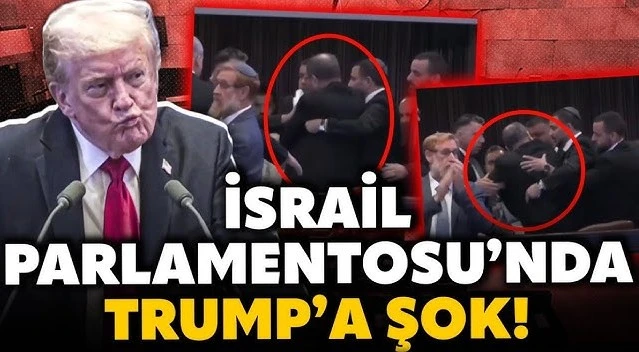 Trump İsrail Parlamentosu'nda protesto edildi