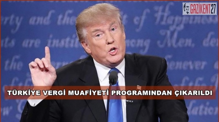 Trump, Türkiye’yi vergi muafiyeti programından çıkardı