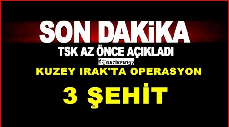 TSK: 3 kahraman askerimiz şehit