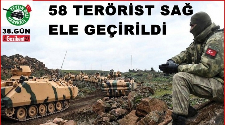 TSK: 58 terörist sağ olarak yakalandı