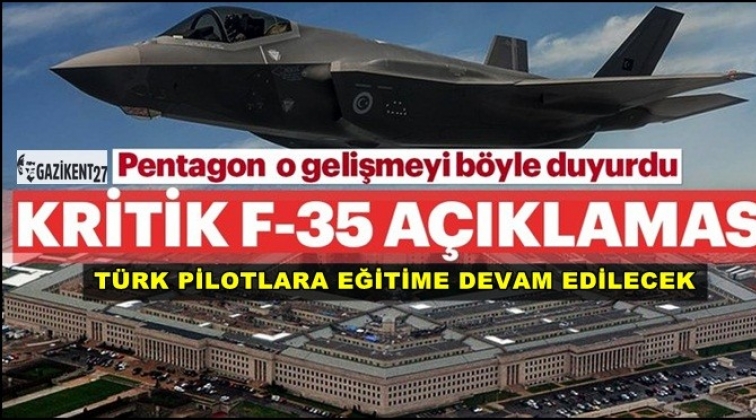 Türk pilotlarına eğitim verilmeye devam edilecek