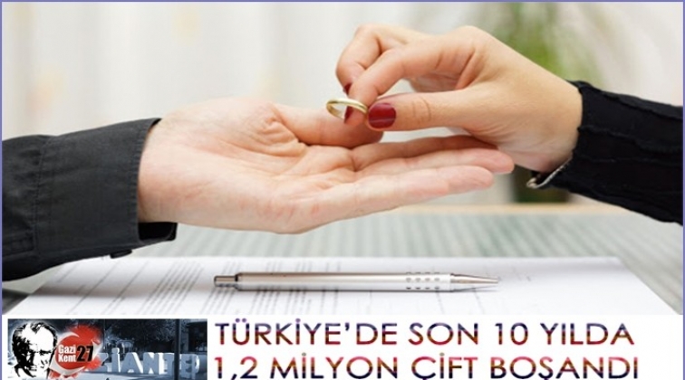 Türkiye’de son 10 yılda 1,2 milyon çift boşandı