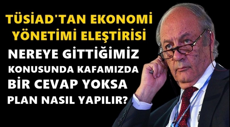 TÜSİAD Başkanı, ekonomi yönetimini eleştirdi