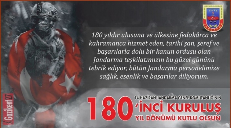 Vali Gül'den jandarmaya kutlama mesajı
