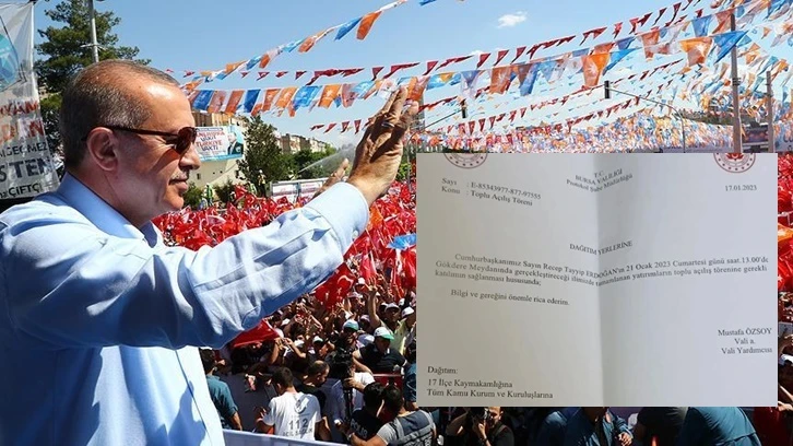 Valilik, Erdoğan'ın Bursa mitingi için seferber oldu!