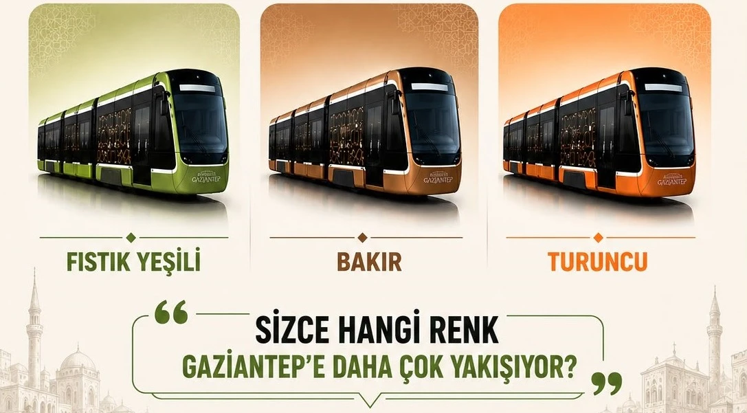 Yeni tramvayların renklerini Gaziantepliler belirleyecek...