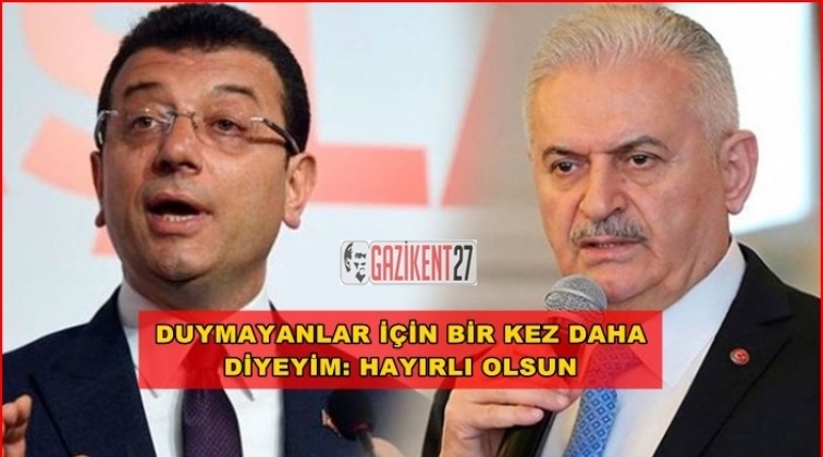 Yıldırım, İmamoğlu'nu tebrik etti