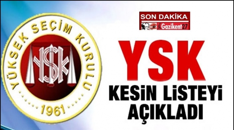 YSK, kesin aday listesini a&ccedil;ıkladı!