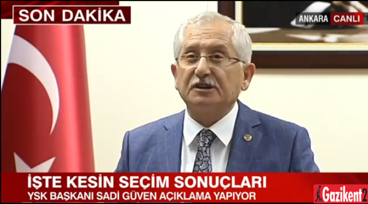 YSK, kesin se&ccedil;im sonu&ccedil;larını a&ccedil;ıkladı