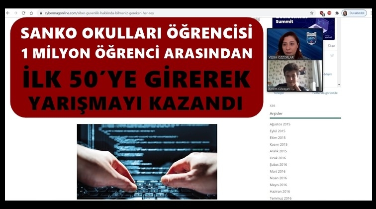 1 milyon öğrenci arasında ilk 50'ye girdi...