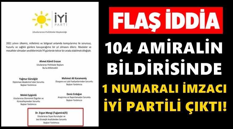 1 numaralı imzacı İYİ Partili iddiası!
