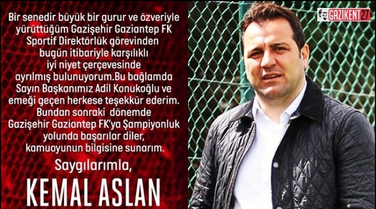 Kemal Aslan ile yollar ayrıldı