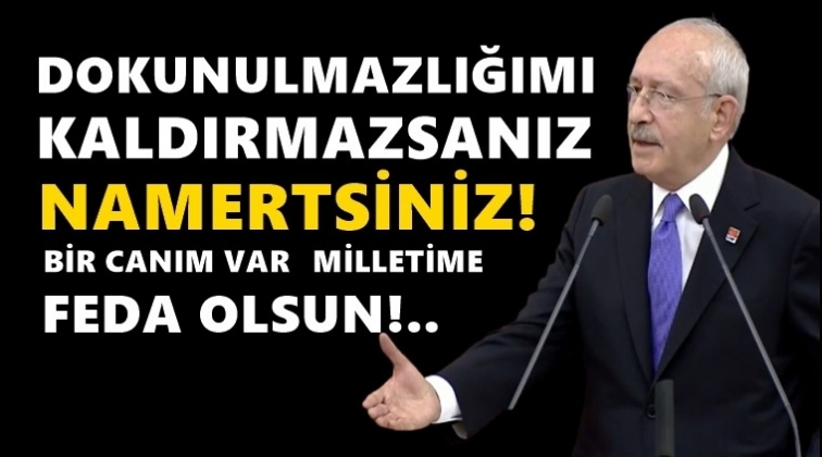 Dokunulmazlığımı kaldırmazsanız namertsiniz!