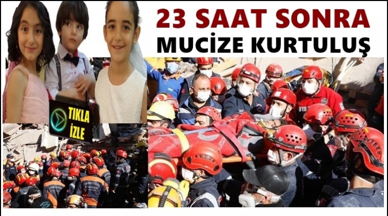 23 saat sonra anne ve 3 &ccedil;ocuk sağ kurtarıldı