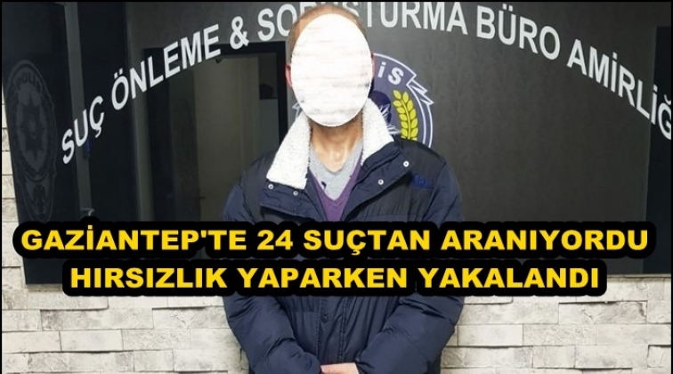 24 su&ccedil;tan aranan şahıs hırsızlık yaparken yakalandı