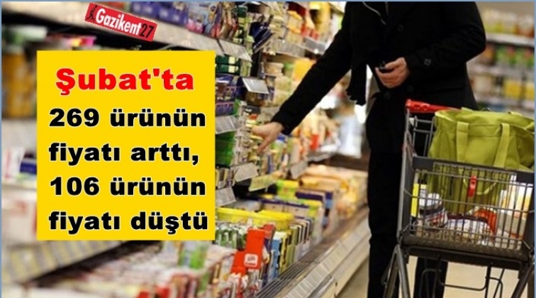 269 ürünün fiyatı arttı, 106 ürünün fiyatı düştü