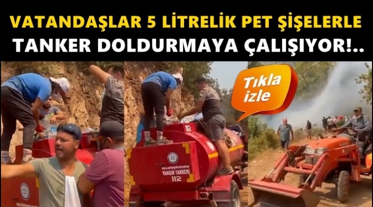 5 litrelik pet şişelerle yangına m&uuml;dahale &ccedil;abası!..