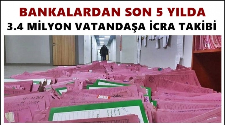 5 yılda 3.4 milyon vatandaşa icra takibi