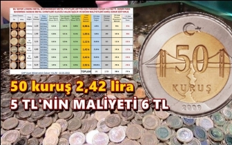 50 kuruşun maliyeti&nbsp;2,42 lira...