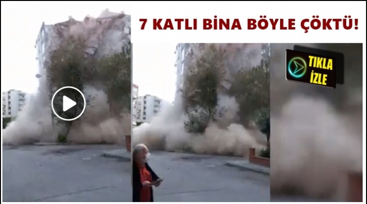 7 katlı bir bina b&ouml;yle &ccedil;&ouml;kt&uuml;!...