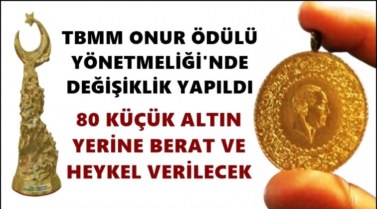 80 k&uuml;&ccedil;&uuml;k altın yerine berat ve heykel!