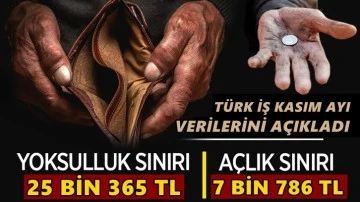 Açlık sınırı 7 bin 786 TL, yoksulluk sınırı 25 bin 365 TL'ye yükseldi