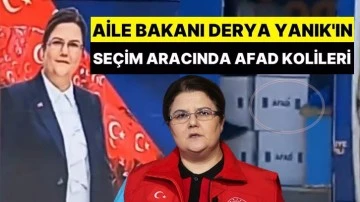 AFAD'ın yardım kolileri AKP seçim aracında