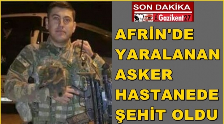 Afrin'de yaralanan asker hastanede şehit oldu