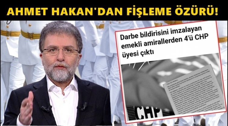 Ahmet Hakan, fişleme i&ccedil;in &ouml;z&uuml;r diledi!..