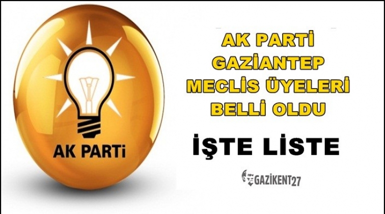 Ak Parti'nin Gaziantep meclis &uuml;yeleri belli oldu