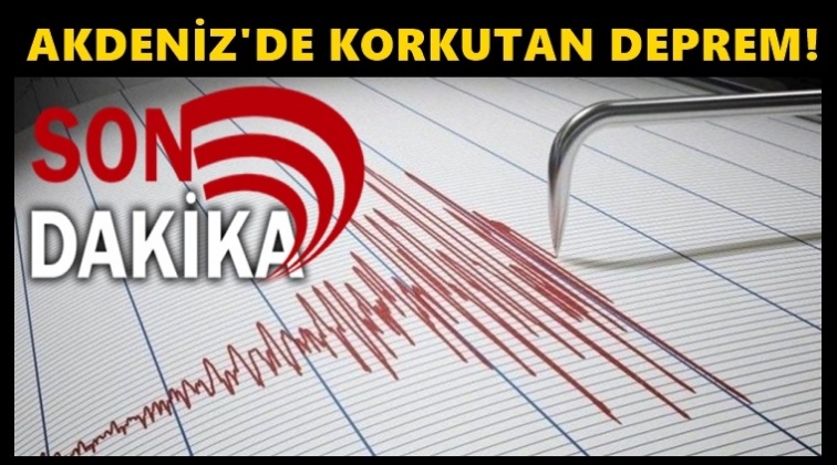 Akdeniz'de 5.2 b&uuml;y&uuml;kl&uuml;ğ&uuml;nde deprem