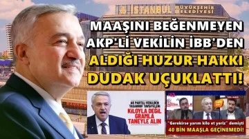 AKP'li vekilin İBB'den kazandığı para dudak u&ccedil;uklattı