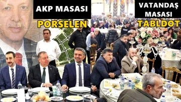 AKP’lilere porselen tabakta, yurttaşa tabldotta yemek!