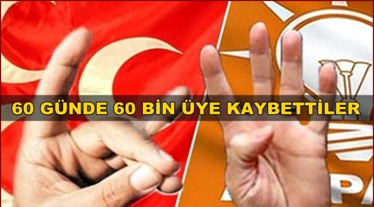 AKP ve MHP iki ayda 60 bin &uuml;ye kaybetti