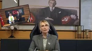 AKP'ye geçen Başkanın ilk işi Erdoğan portresi asmak oldu!