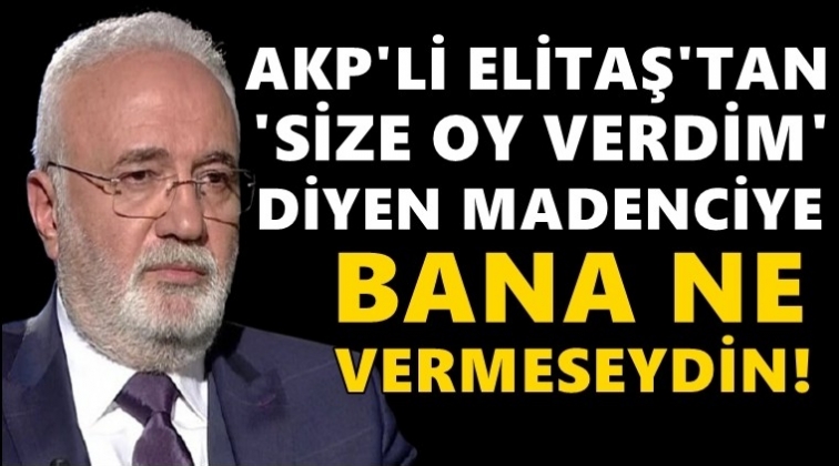 AKP'li Elitaş: Bana ne oy vermeseydin!..