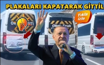 AKP'li gen&ccedil;ler ş&ouml;lene plakaları kapatarak gitti!