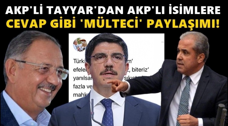 AKP'li Tayyar'dan AKP'li isimlere cevap gibi paylaşım!