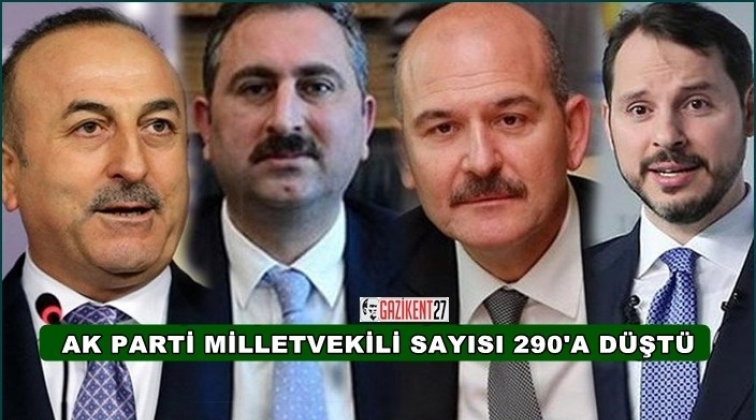 AKP'nin milletvekili sayısı 290&rsquo;a d&uuml;şt&uuml;