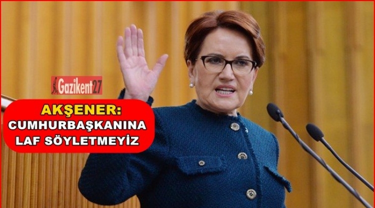 Akşener: Cumhurbaşkanı'na laf s&ouml;yletmeyiz