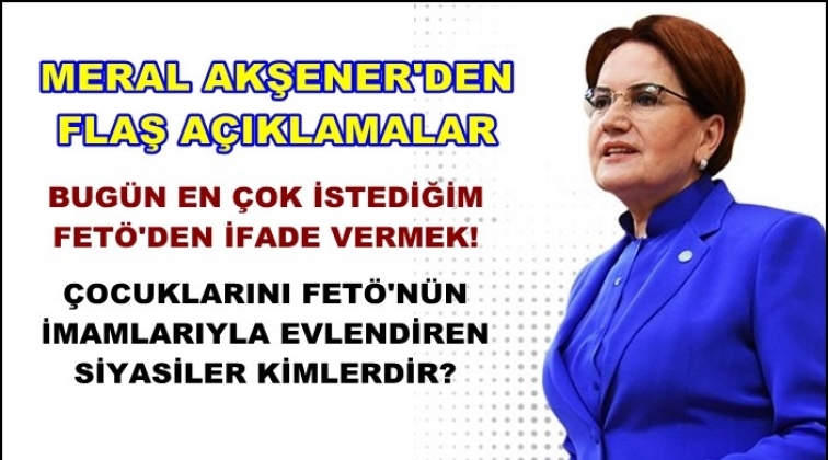 Akşener'den flaş a&ccedil;ıklamalar