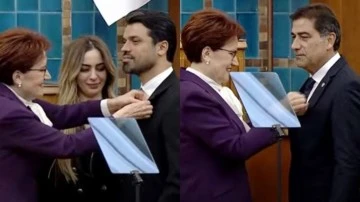 Akşener, Gökhan Zan ve Ünal Karaman'a rozet taktı