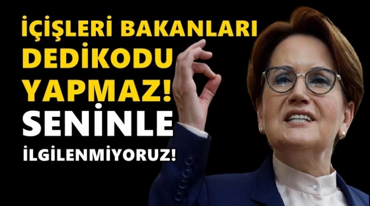 Akşener'den Soylu'ya: İ&ccedil;işleri Bakanı dedikodu yapmaz!