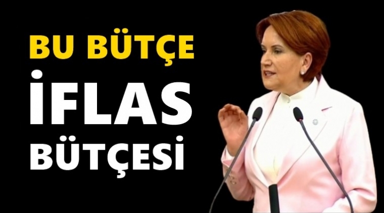 Akşener: Bu b&uuml;t&ccedil;e iflas b&uuml;t&ccedil;esidir