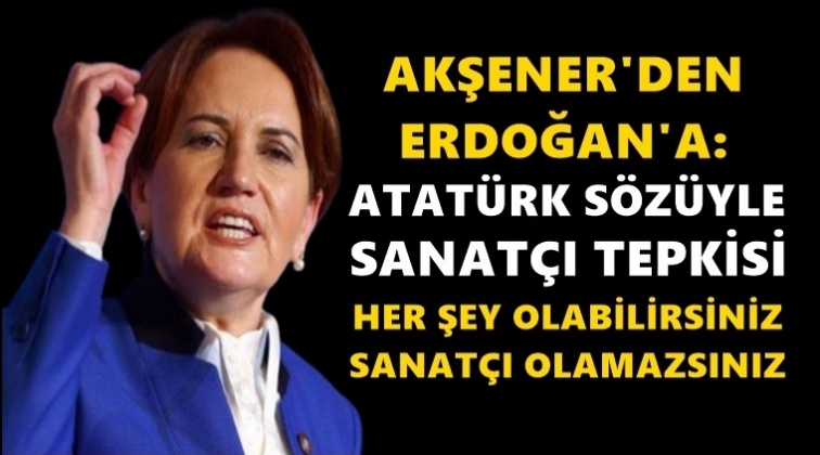 Akşener&rsquo;den Erdoğan&rsquo;a sanat&ccedil;ı tepkisi!